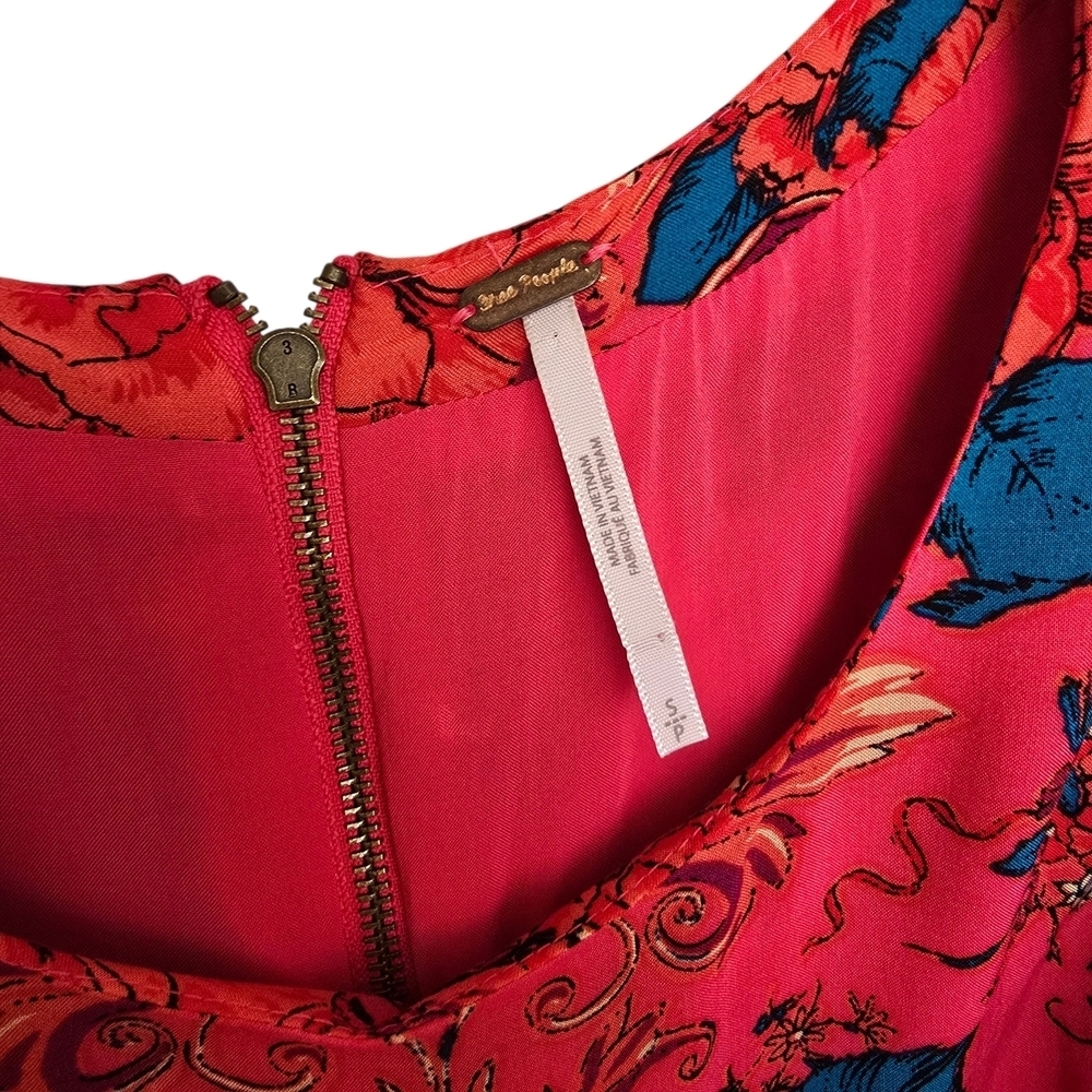 Free People Yara Hot Pink and Blue Floral Dress - Picture 3 of 4